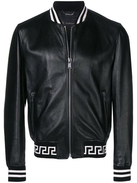 jas winter versace|Versace black leather jacket.